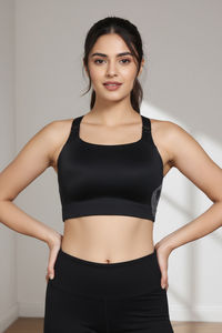 Zelocity High Impact Moisture Wicking Sports Bra - Jet Black — thumbnail 4